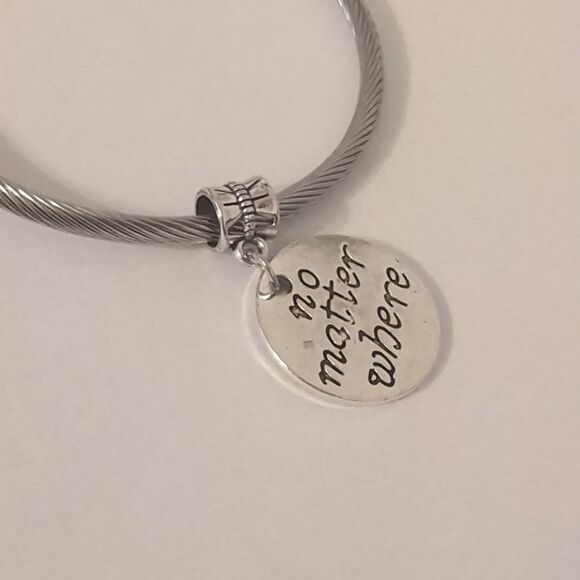 Silver No Matter Where Dangle Charm for Pandora Style Bracelet‎ - Picture 3 of 4